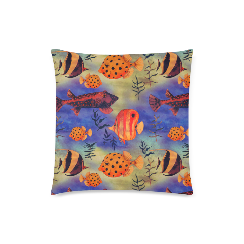 Animal fish - Colorful underwater world pattern Custom Zippered Pillow Case 18"x18"(Twin Sides)
