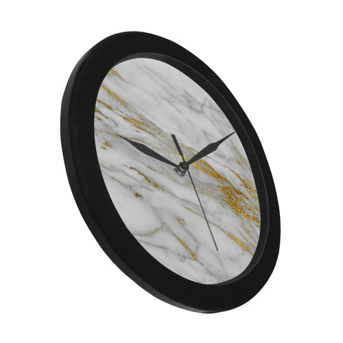 italian Marble, white and gold Circular Plastic Wall clock
