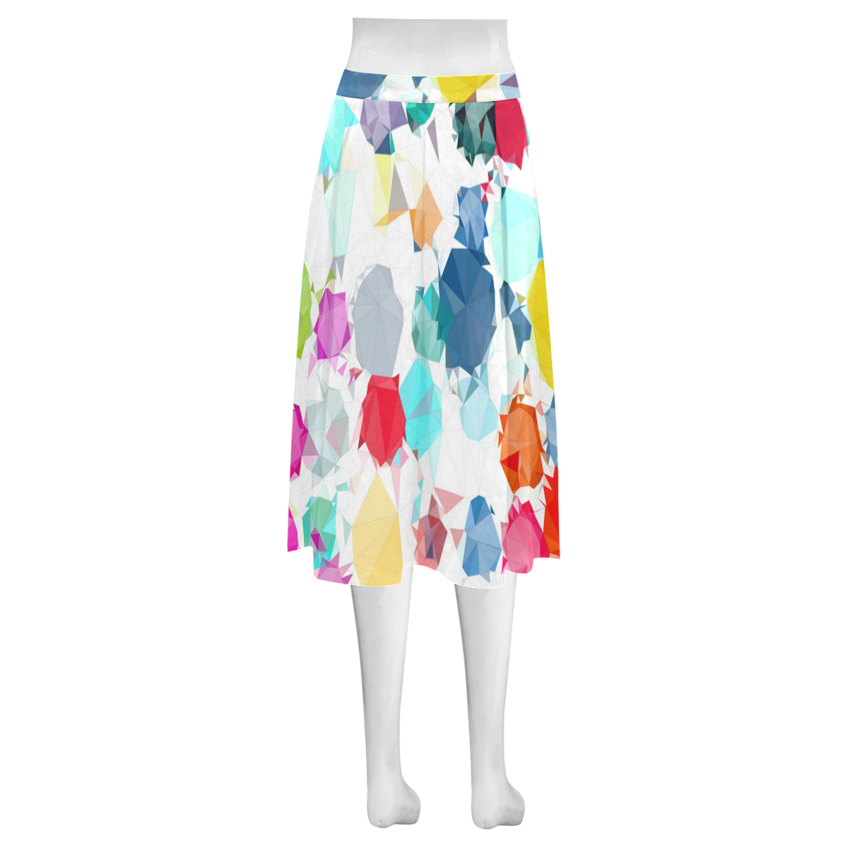 Colorful Diamonds Dream Mnemosyne Women's Crepe Skirt (Model D16)
