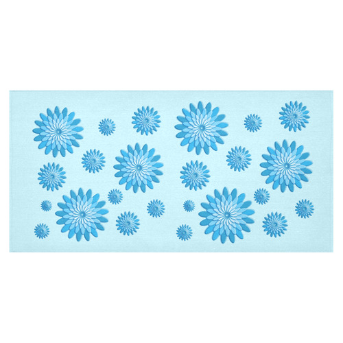 blue flowers Cotton Linen Tablecloth 60"x120"