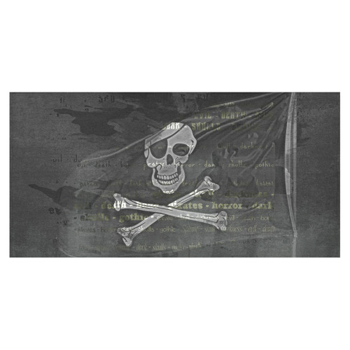Vintage Skull Pirates Flag Cotton Linen Tablecloth 60"x120"