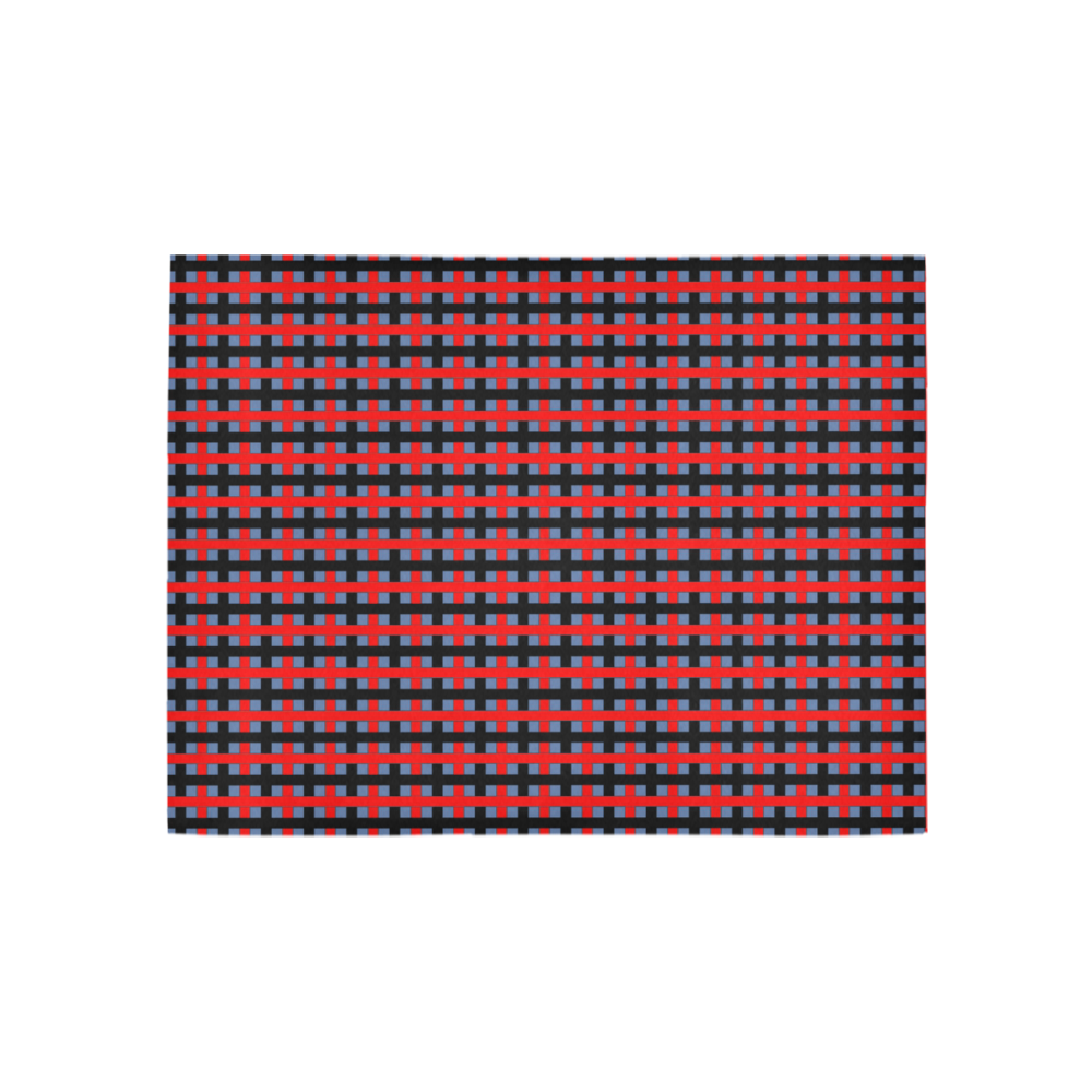 RED CHECKER Area Rug 5'3''x4'