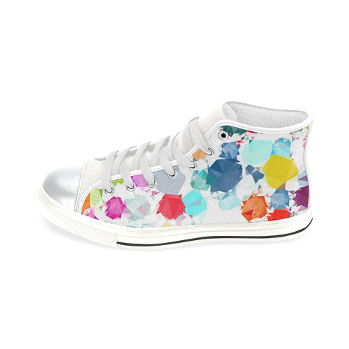 Colorful Diamonds Dream High Top Canvas Women's Shoes/Large Size (Model 017)