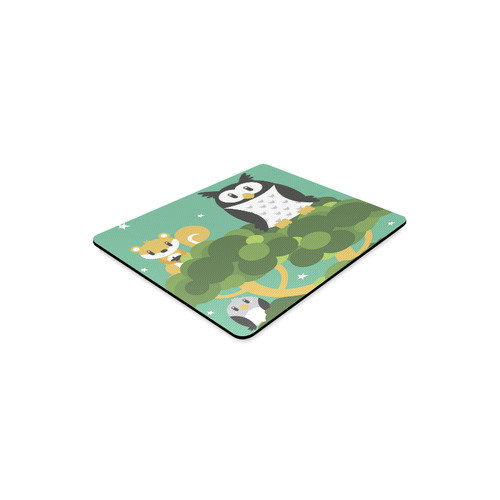 Beautiful Squirrel Bird Owl Tree Forest Nature Rectangle Mousepad