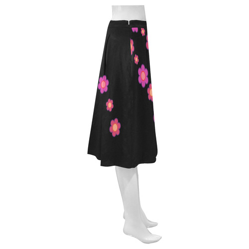 Pink Blossom Flowers Mnemosyne Women's Crepe Skirt (Model D16)
