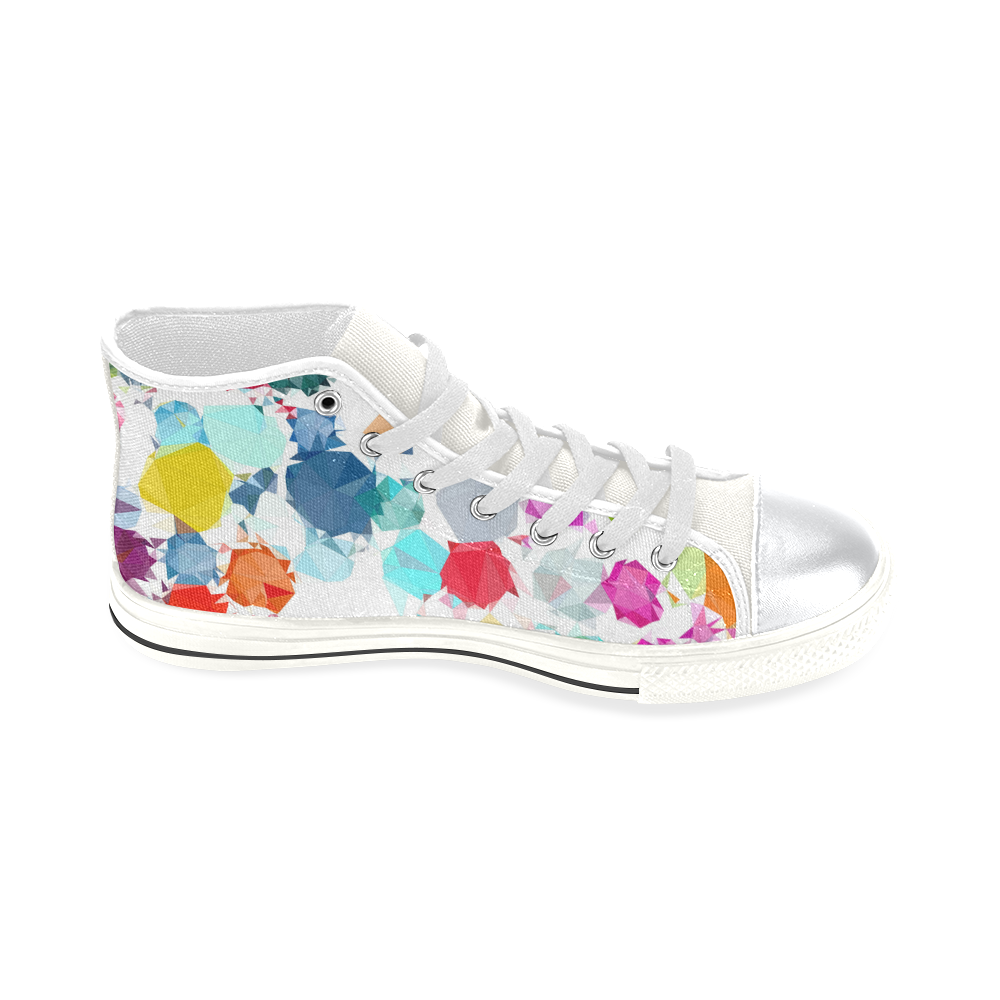 Colorful Diamonds Dream High Top Canvas Women's Shoes/Large Size (Model 017)