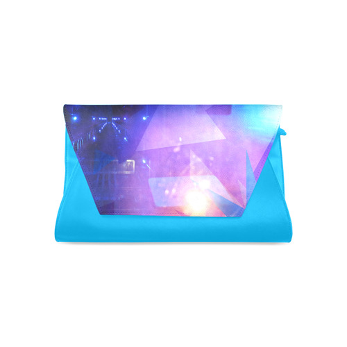 Purple Abstract Triangles Clutch Bag (Model 1630)