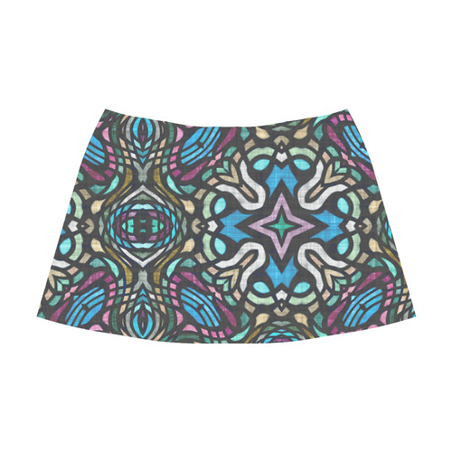 Stained Glass 3 Mnemosyne Women's Crepe Skirt (Model D16)