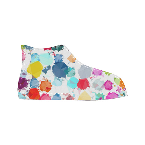 Colorful Diamonds Dream High Top Canvas Women's Shoes/Large Size (Model 017)