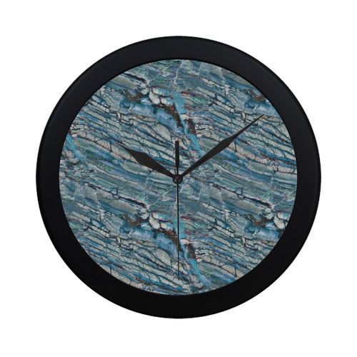 Italian Marble,Taekwood Blu, blue Circular Plastic Wall clock