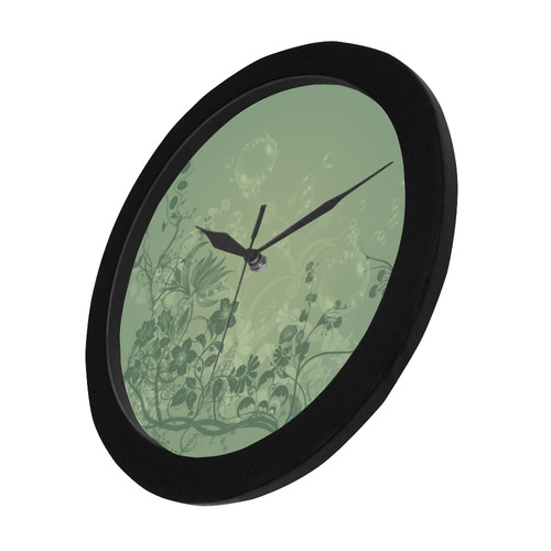Wonderful soft green flowers Circular Plastic Wall clock