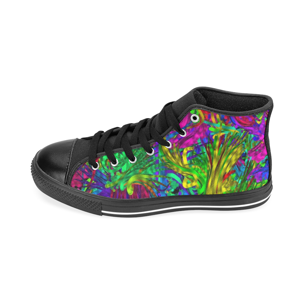 hot liquid abstract plastic A Men’s Classic High Top Canvas Shoes /Large Size (Model 017)