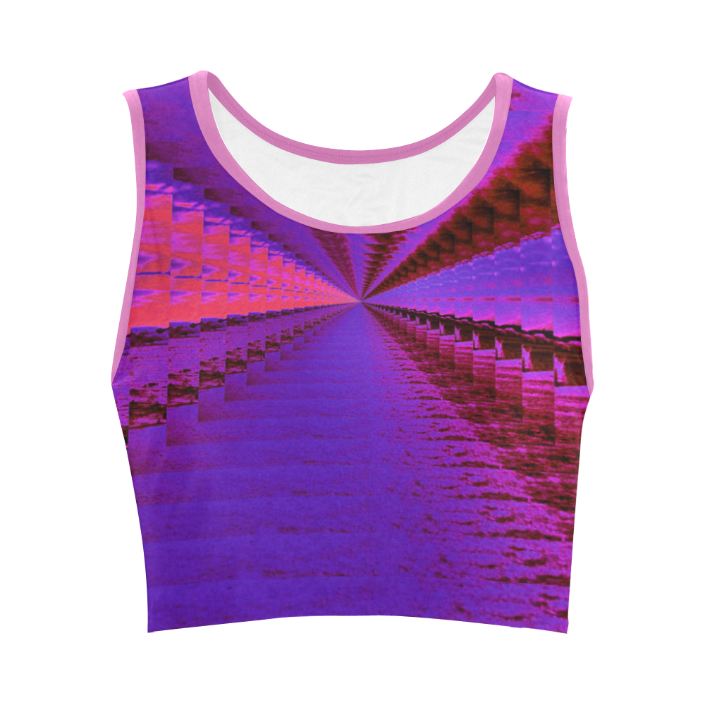 pINK sWIRL Women's Crop Top (Model T42)