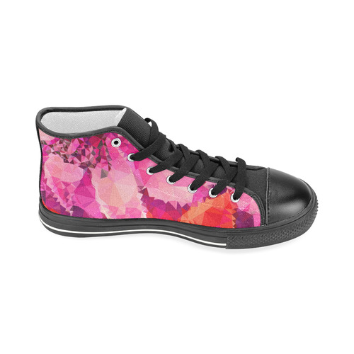 Geometric Magenta Garden Men’s Classic High Top Canvas Shoes (Model 017)