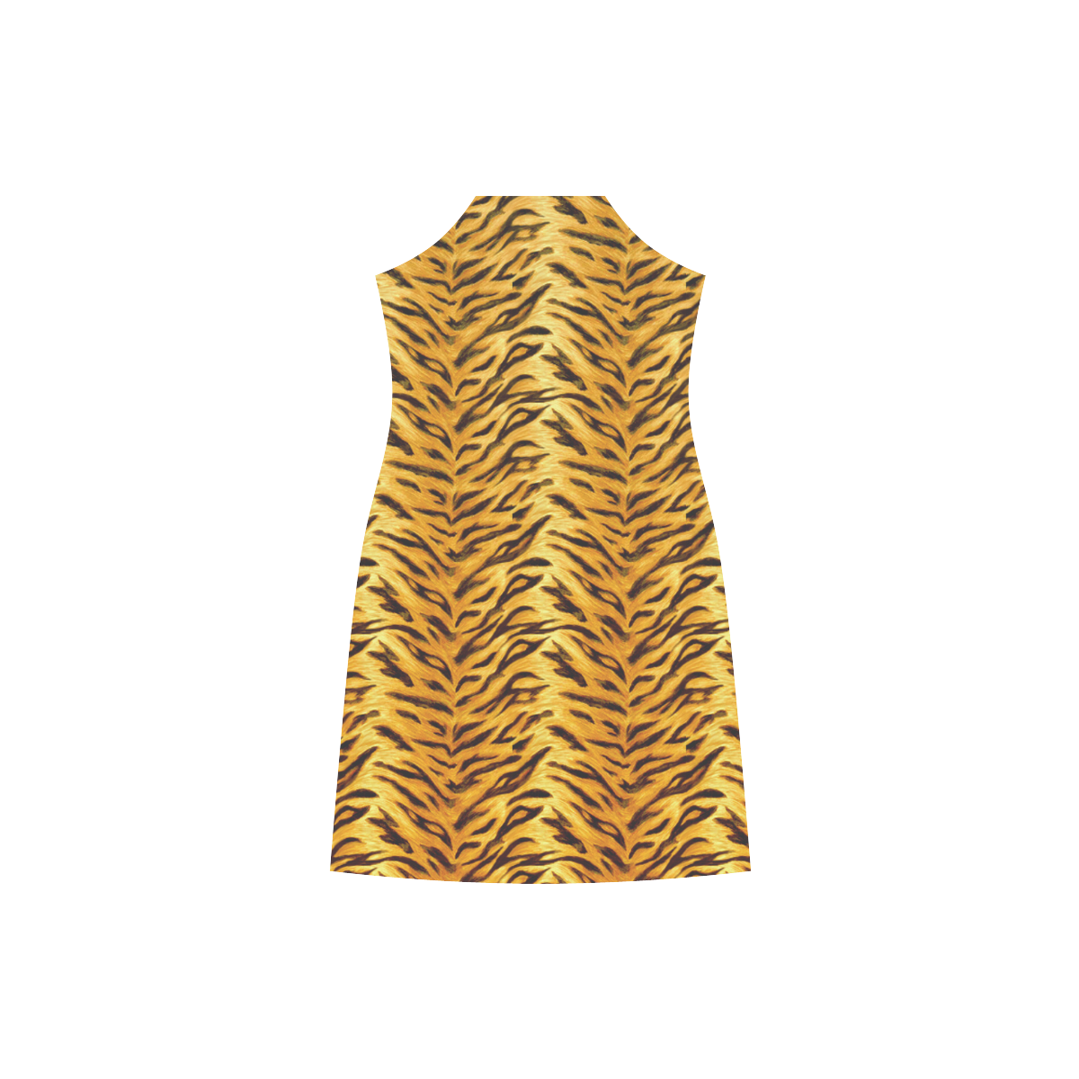 Tiger V-Neck Open Fork Long Dress(Model D18)