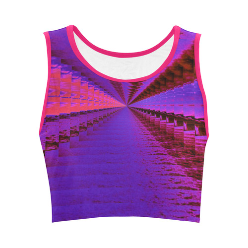 pINK sWIRL 2 Women's Crop Top (Model T42)