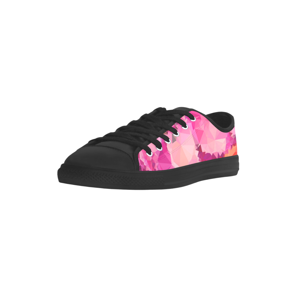 Geometric Magenta Garden Aquila Microfiber Leather Men's Shoes (Model 031)