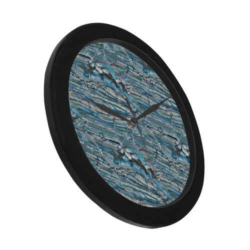 Italian Marble,Taekwood Blu, blue Circular Plastic Wall clock