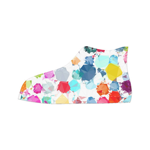 Colorful Diamonds Dream Men’s Classic High Top Canvas Shoes /Large Size (Model 017)