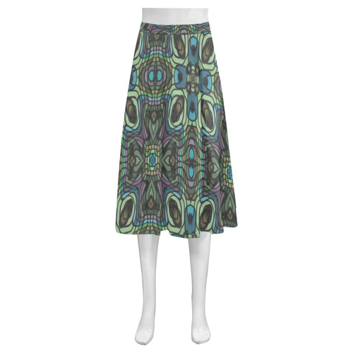 stained Glass Mnemosyne Women's Crepe Skirt (Model D16)