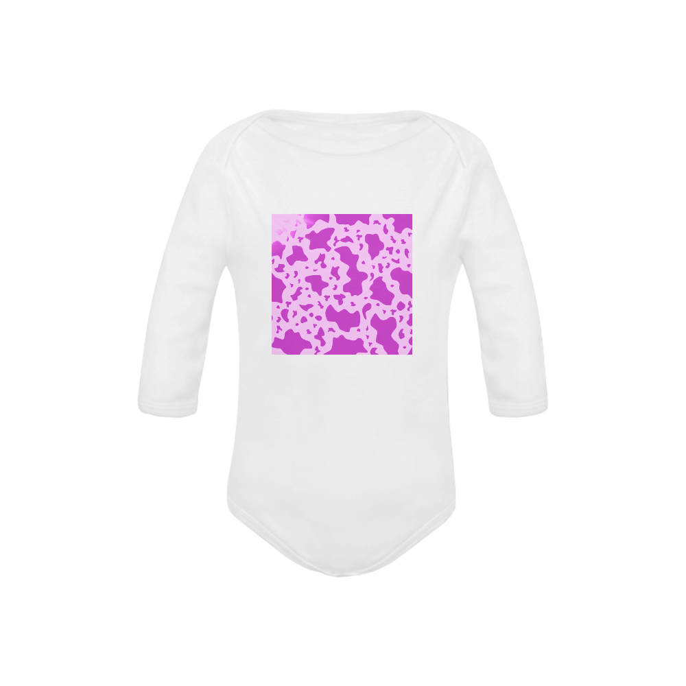 Luxury designers edition for Little babies : Purple art edition 2016 Baby Powder Organic Long Sleeve One Piece (Model T27)