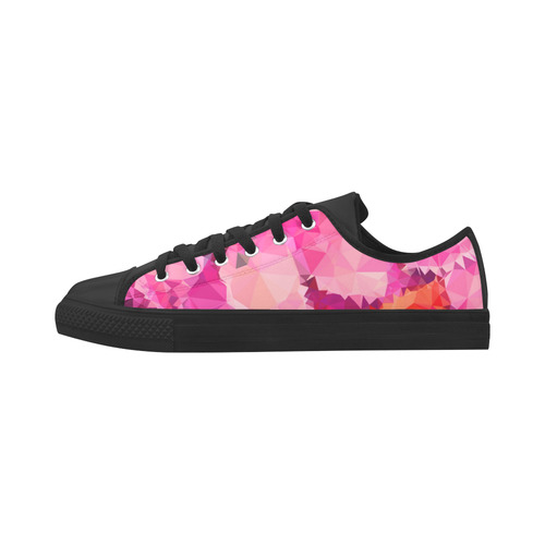 Geometric Magenta Garden Aquila Microfiber Leather Men's Shoes (Model 031)