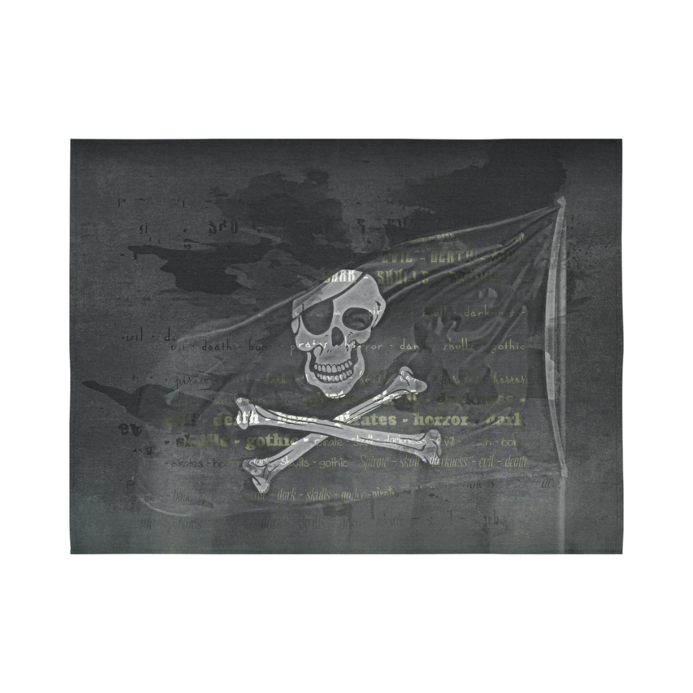 Vintage Skull Pirates Flag Cotton Linen Wall Tapestry 80"x 60"