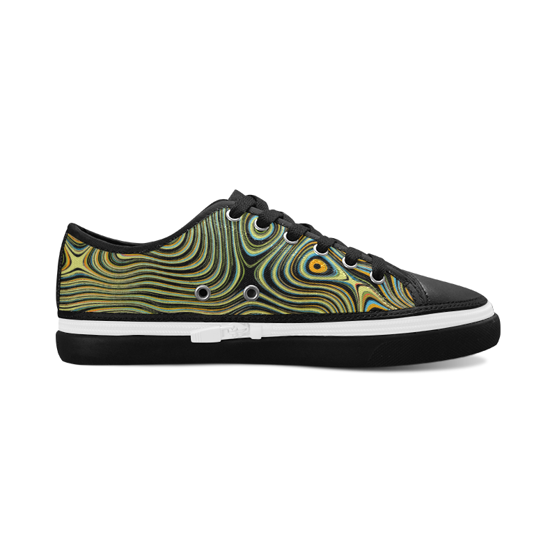 Multicolor Fluent Circle Women's Canvas Zipper Shoes/Large Size (Model 001)