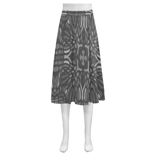 gray abstract Mnemosyne Women's Crepe Skirt (Model D16)