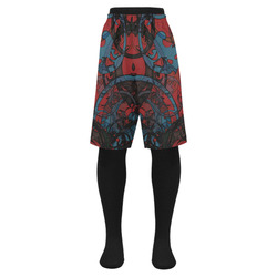 red blue and black stain Men's Swim Trunk (Model L21)