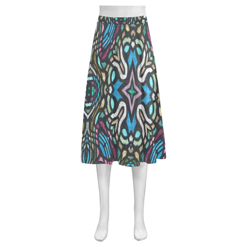 Stained Glass 3 Mnemosyne Women's Crepe Skirt (Model D16)