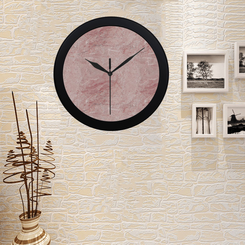 italian Marble, Rafaello Rosa, pink Circular Plastic Wall clock