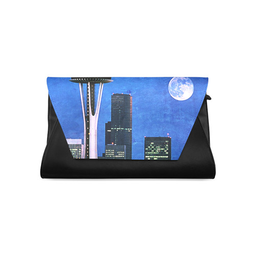 Seattle Space Needle Watercolor Clutch Bag (Model 1630)