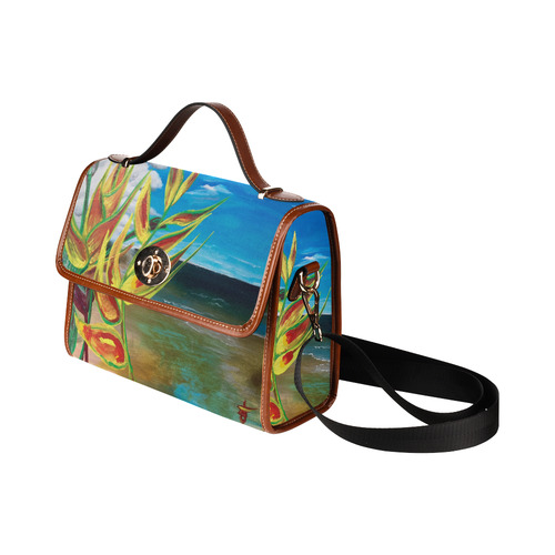 Heliconia Tropical Parrot Plant Take me There Waterproof Canvas Bag/All Over Print (Model 1641)