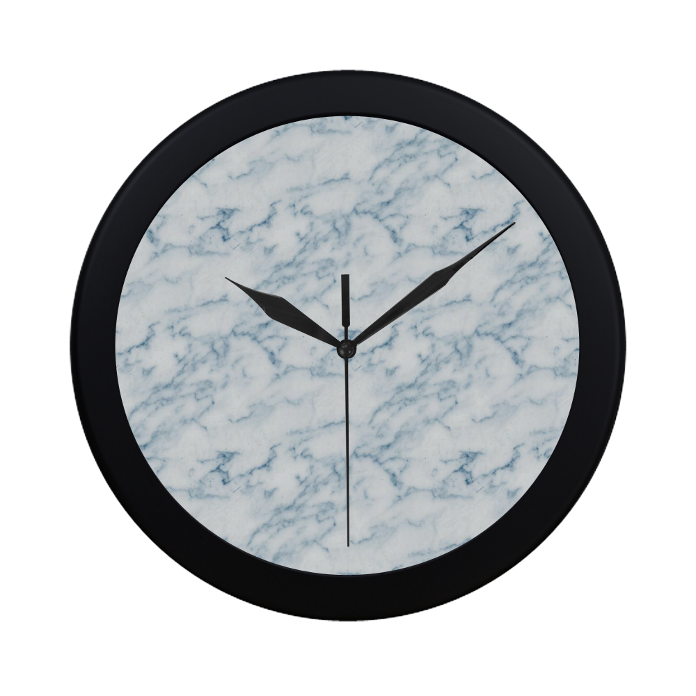 Italian Marble,Rimini Blu,white,blue Circular Plastic Wall clock
