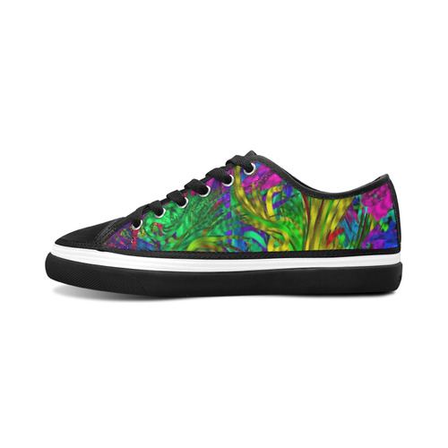 hot liquid abstract plastic A Women's Canvas Zipper Shoes/Large Size (Model 001)