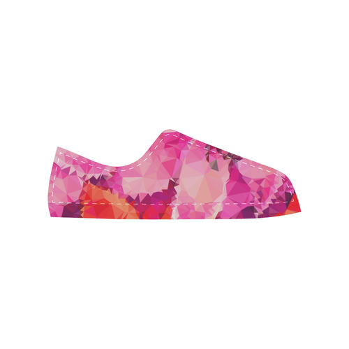 Geometric Magenta Garden Canvas Women's Shoes/Large Size (Model 018)