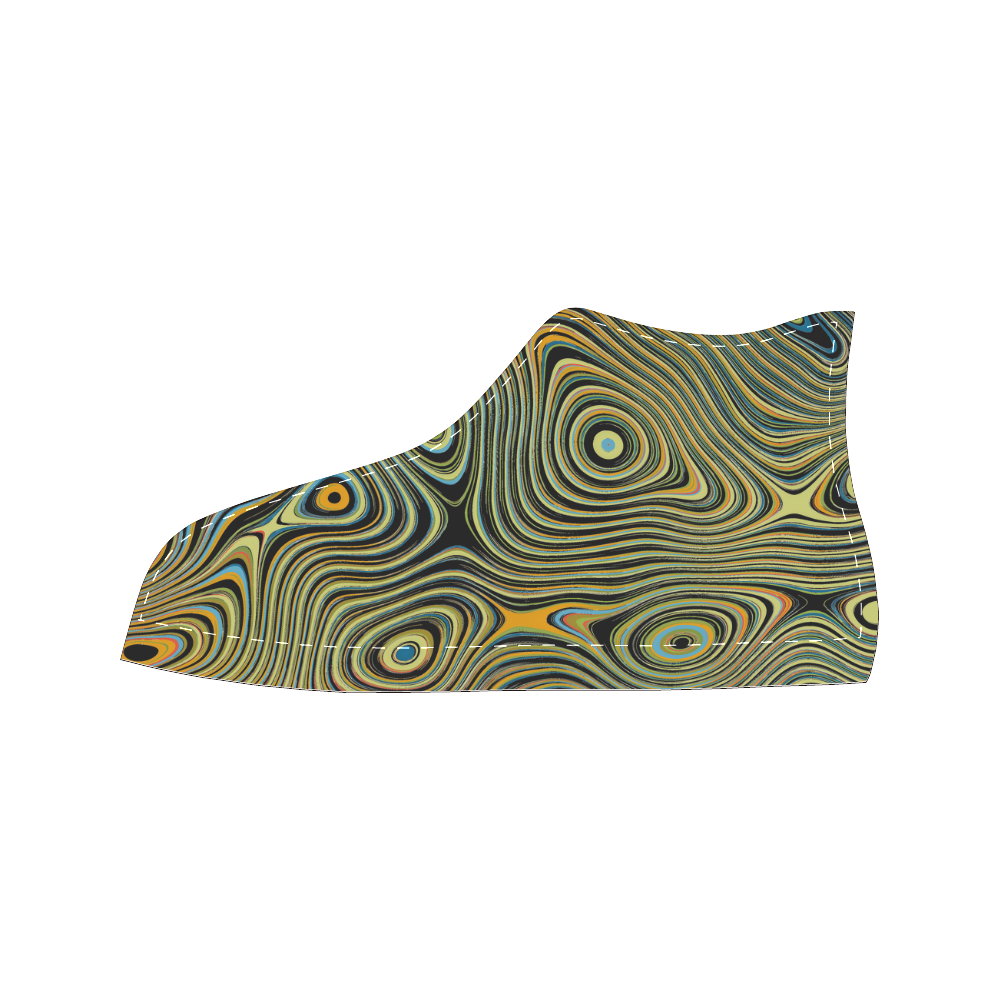Multicolor Fluent Circle Women's Classic High Top Canvas Shoes (Model 017)