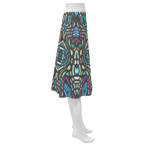 Stained Glass 3 Mnemosyne Women's Crepe Skirt (Model D16)