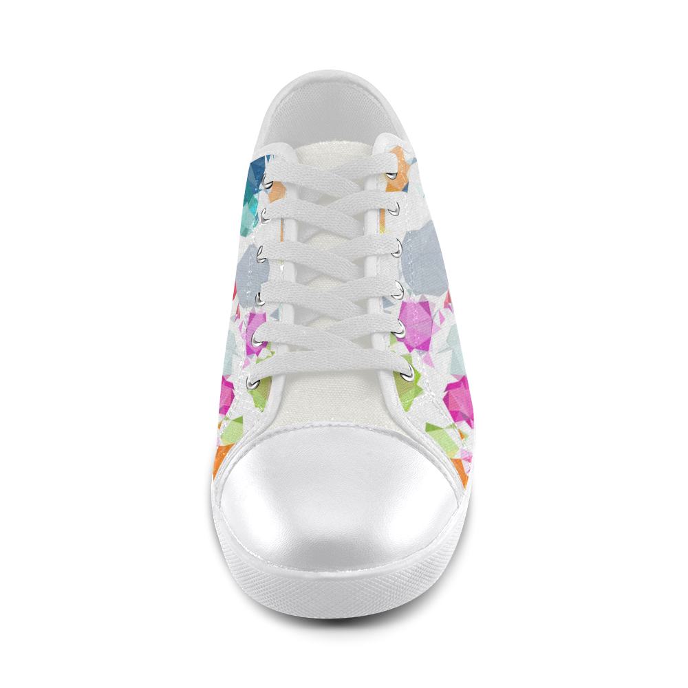 Colorful Diamonds Dream Canvas Shoes for Women/Large Size (Model 016)