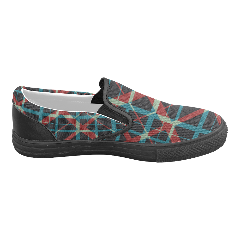 Plaid I pattern plaid cool hipster everyday comfort Men's Unusual Slip-on Canvas Shoes (Model 019)