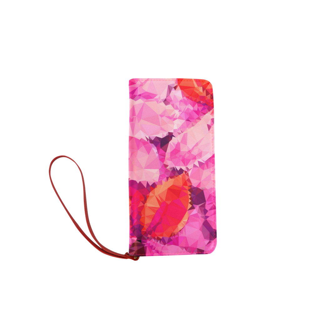 Geometric Magenta Garden Women's Clutch Wallet (Model 1637)