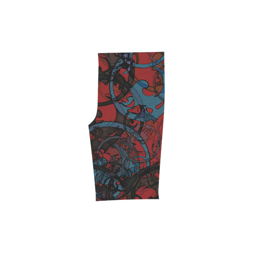 red blue and black stain Men's Swim Trunk (Model L21)