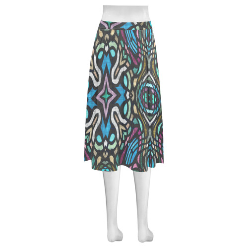 Stained Glass 3 Mnemosyne Women's Crepe Skirt (Model D16)