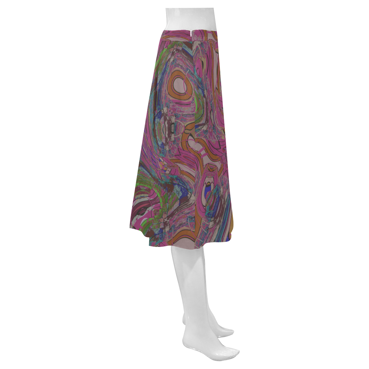 Colorful abstract 498 Mnemosyne Women's Crepe Skirt (Model D16)