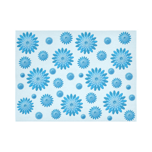 blue flowers Cotton Linen Wall Tapestry 80"x 60"