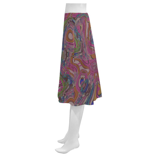 Colorful abstract 498 Mnemosyne Women's Crepe Skirt (Model D16)