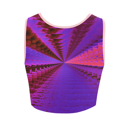 pINK sWIRL 3 Women's Crop Top (Model T42)