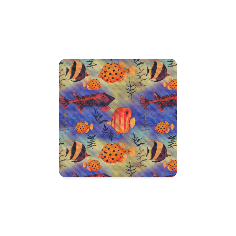 Animal fish - Colorful underwater world pattern Square Coaster