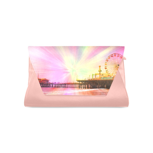 Pink Explosion Santa Monica Pier Clutch Bag (Model 1630)